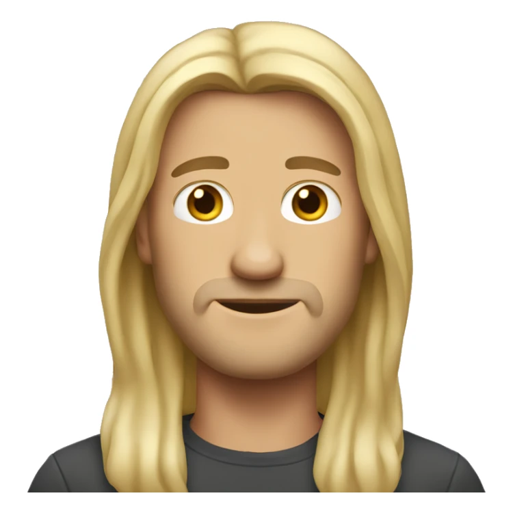 man with long blond hair with no beard sticker