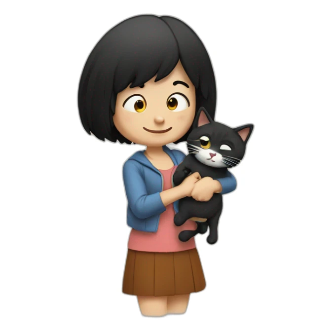 Mafalda avec chat sticker