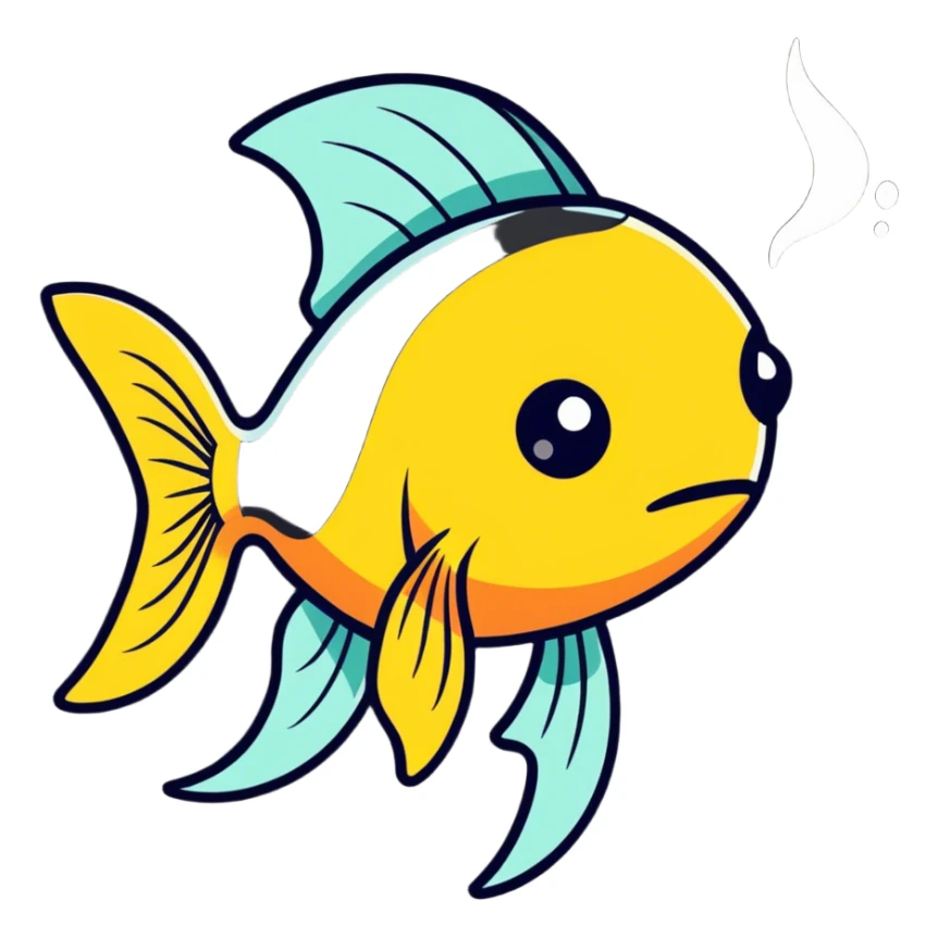Stoned fish smoking a blunt with their fins sticker