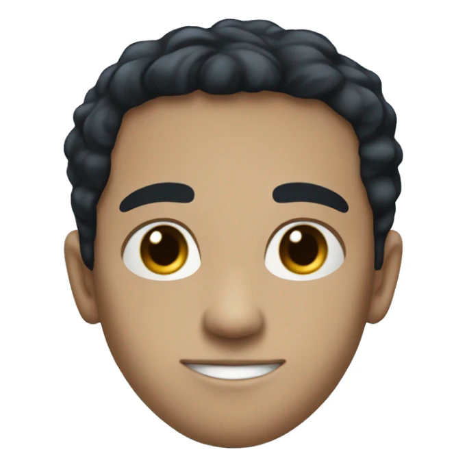 Youg whiteman with black hair, and bleu navy background, portrait sticker