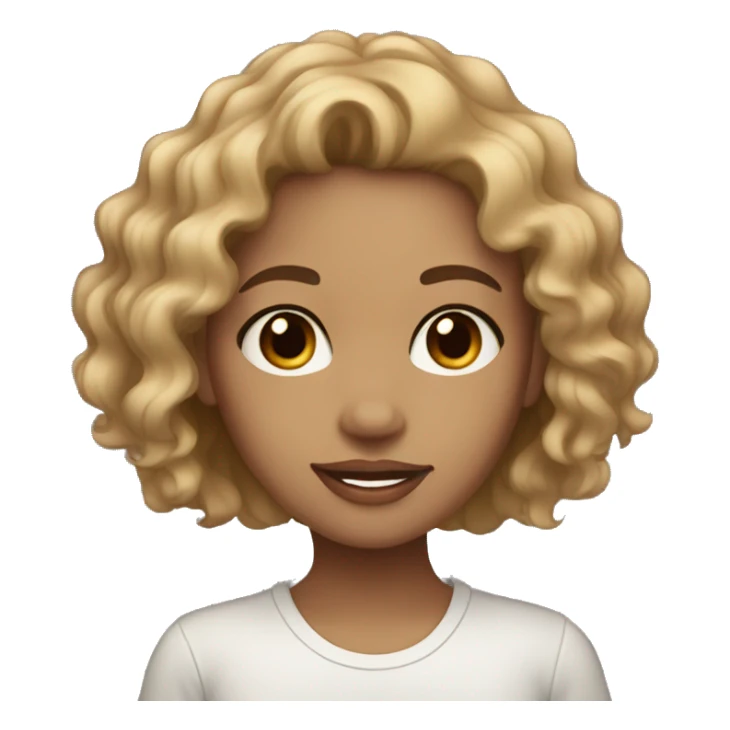 Light skin girl with light brown wavy hair brown eyes  sticker