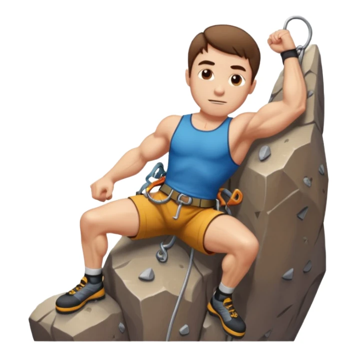 A white man with short brown hair, indoor rock climbing   sticker