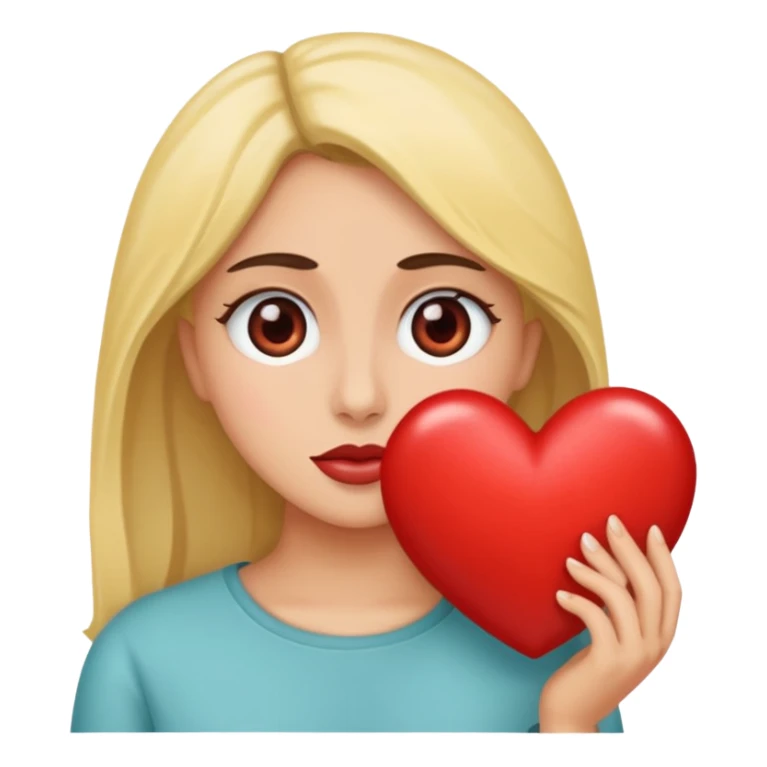 mujer con ojos saltones de corazon mirando hacia la derecha sticker