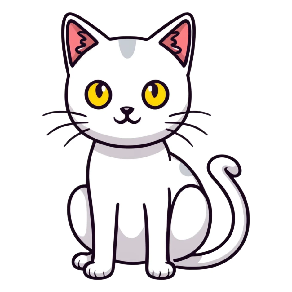 skinny black cat with yellow eyes sticker