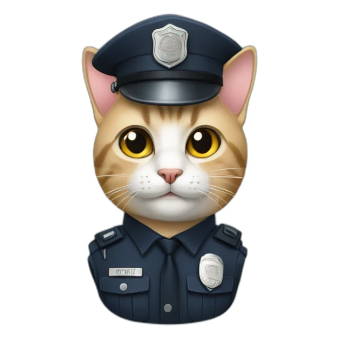 cat - police officer sticker