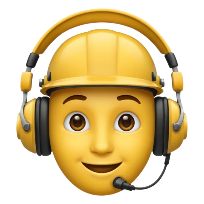 un emoji qui écoute de la musique avec un casque audio avec un léger sourire sticker