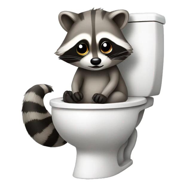 Raccoon sitting on toilet  sticker