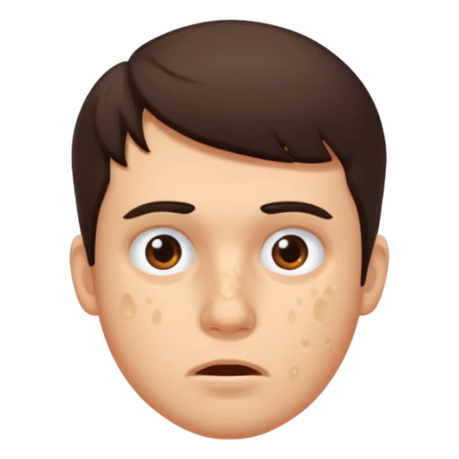 brunette man with lots of acne sticker