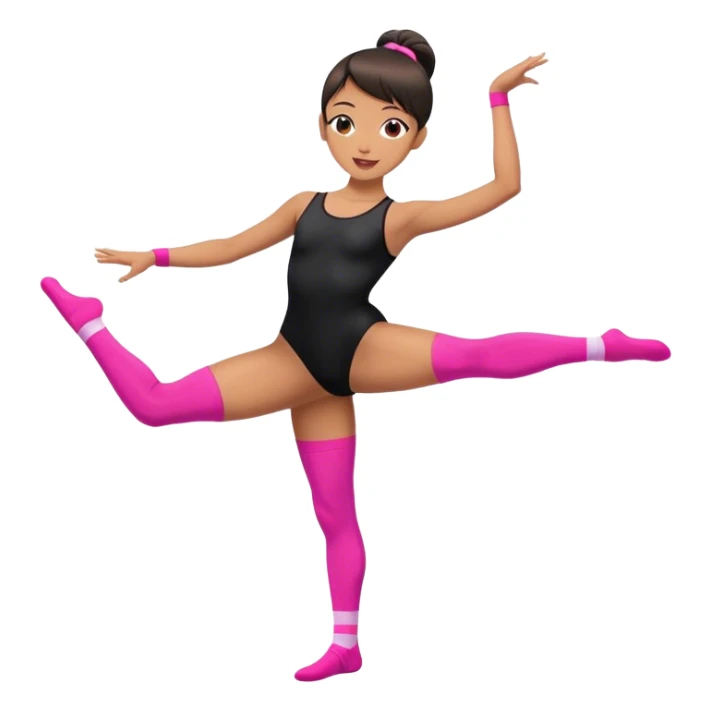 sport stretch dancer in black leotards and pink socks who talk sticker