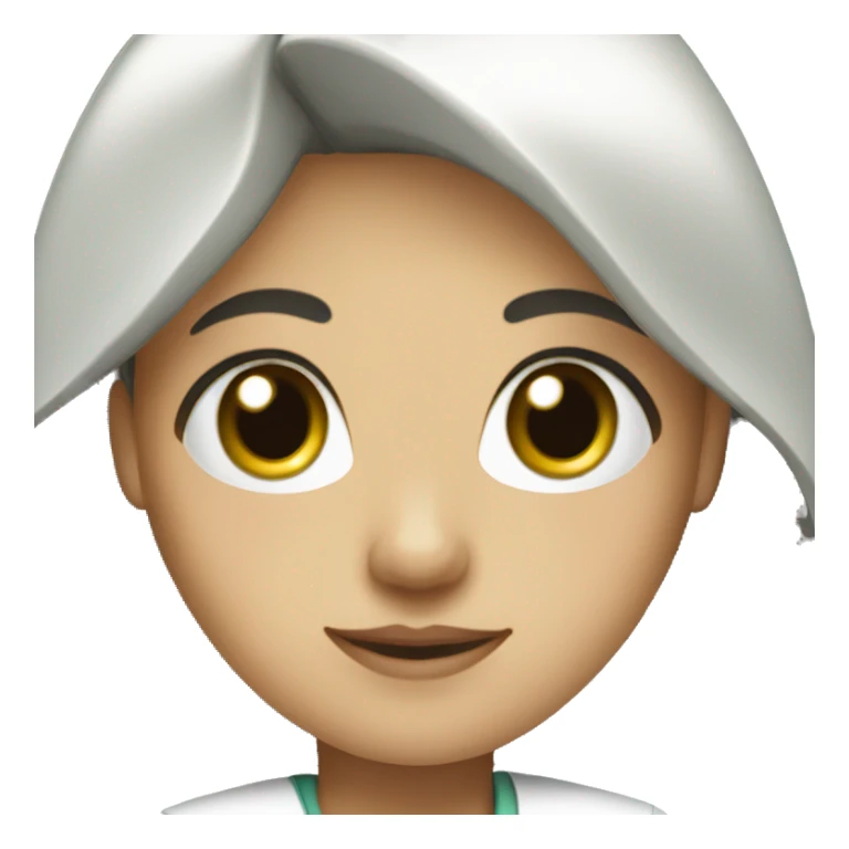 Nurse with long dark hair green eyes sticker