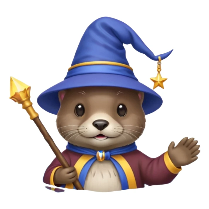 Otter with water tube and magic wand sticker