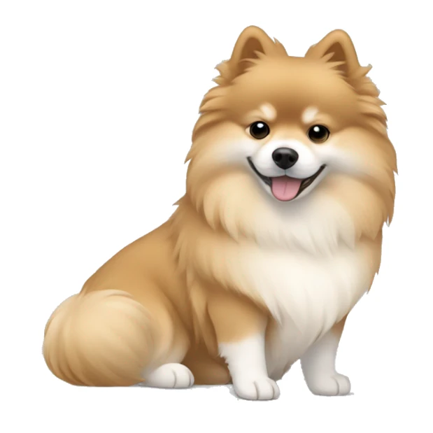 sleeping lying down pomeranian-spitz mix light brown and white with gray ears sticker