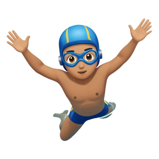 determined pool diver dives into a pool of confidence blue water underneath  sticker