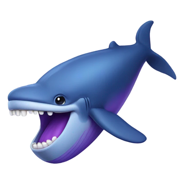 Blue whale purple, open mouth sticker