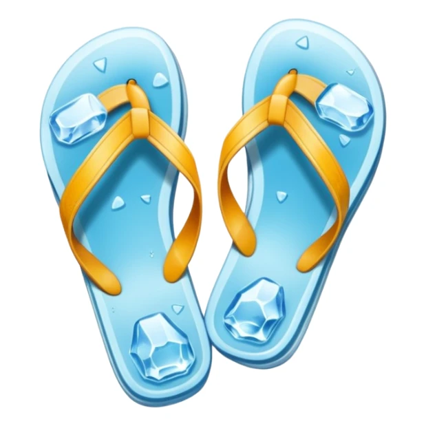flip flop made of ice sticker