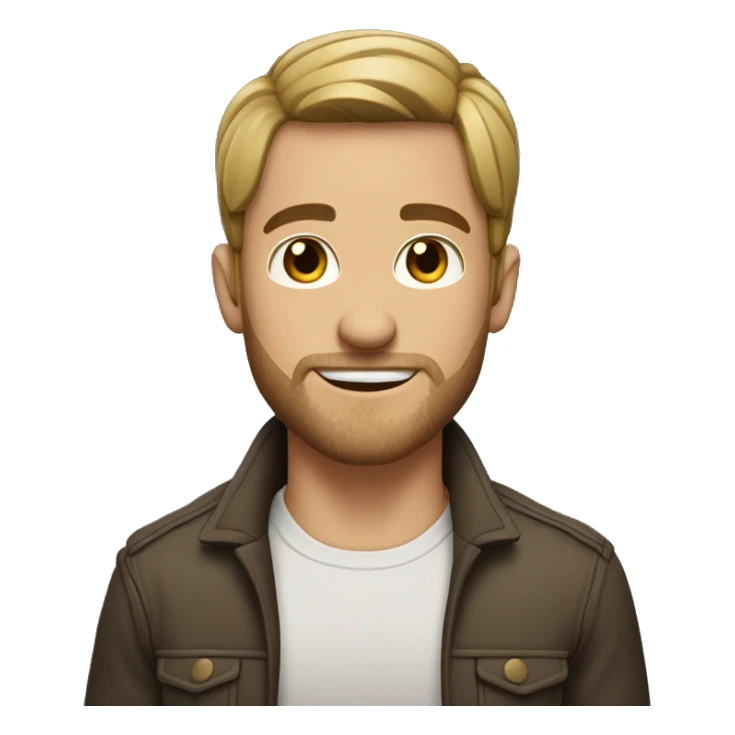 jacked white man with stubble beard and short straight up hair brown sticker