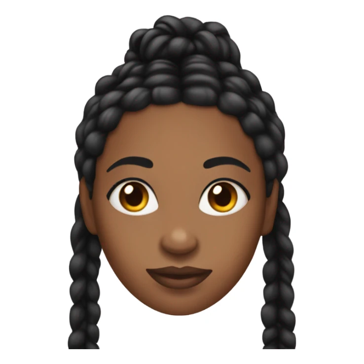 black woman with black braids and lashes sticker