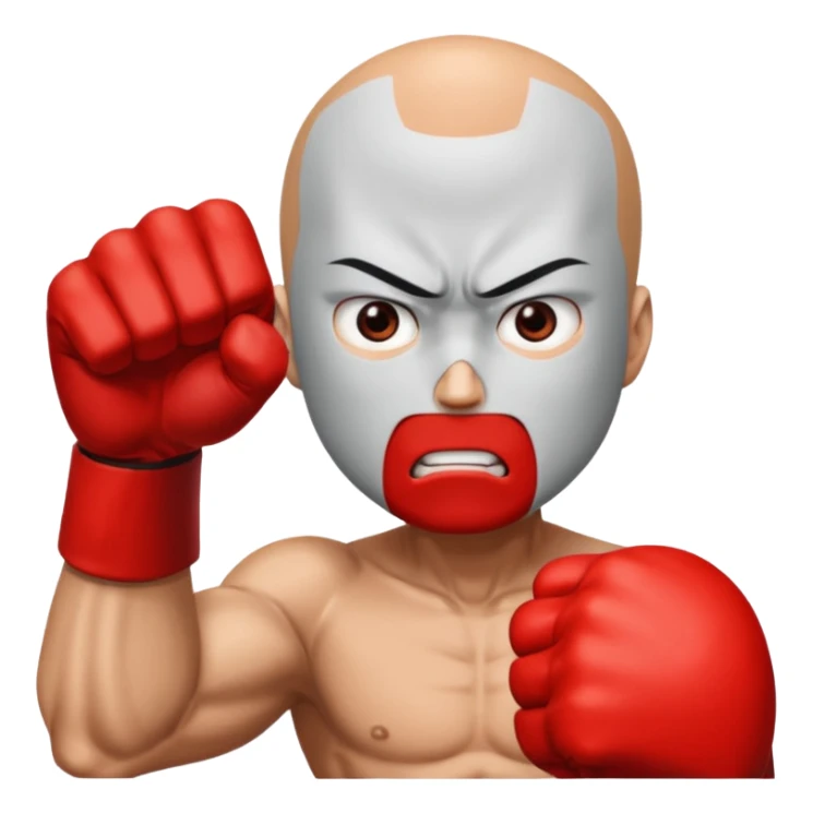 Angry Saitama with his red giant hand punching (just punch) sticker