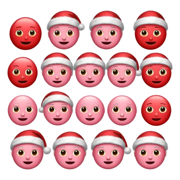 emojis estilo pixar de navidad rosada con rojo sticker