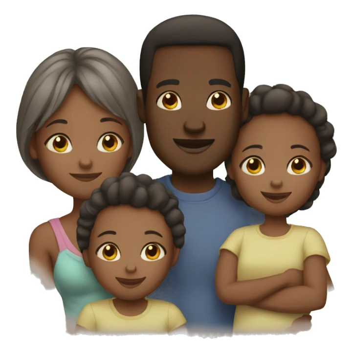 black family 2 parents 2 kids and 1 baby sticker