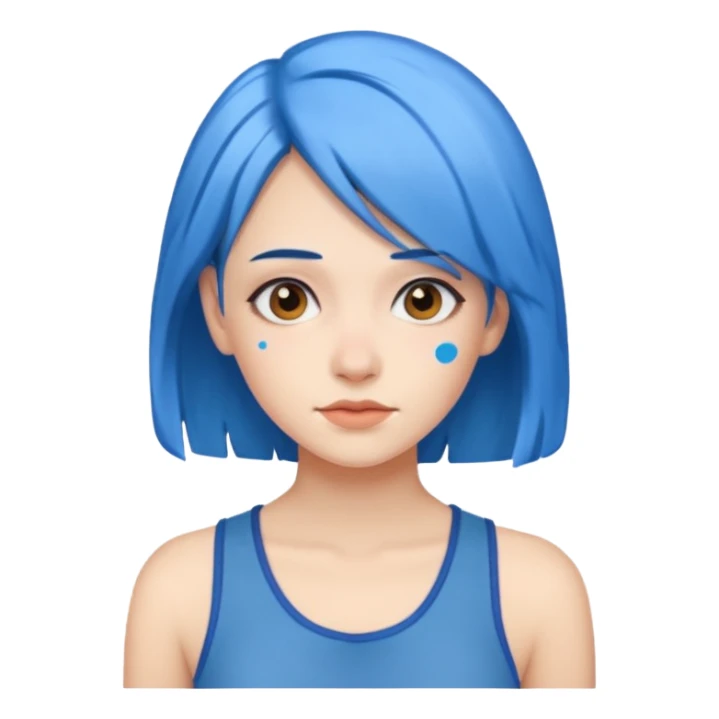 woman with blue hair sticker