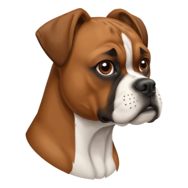 boxer dog left face side profile sticker