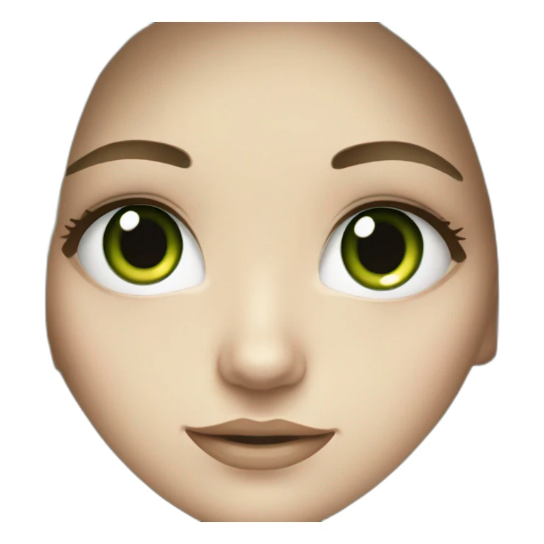 White girl with Green eyes and long dark hair sticker