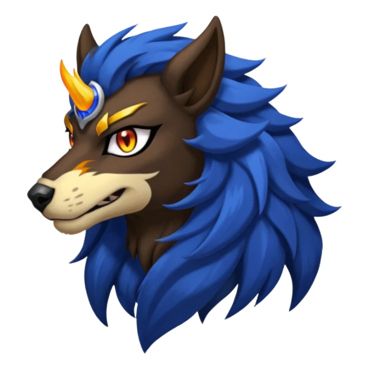 Lycanthropic Cobalt-colored Feminine Entei-Houndoom-beast sticker