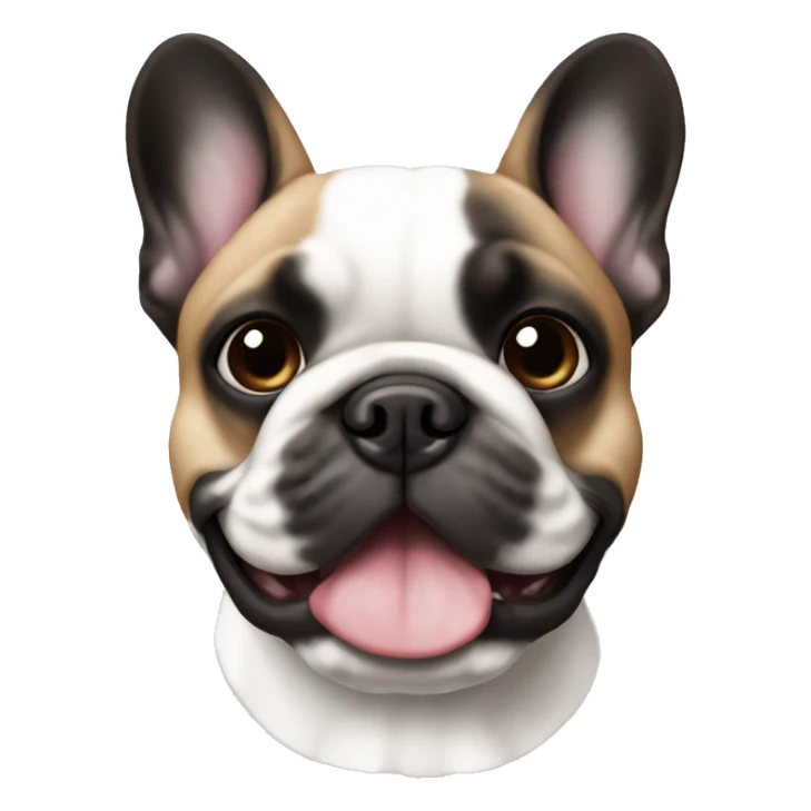 A French bulldog with black brown and white fur sticker