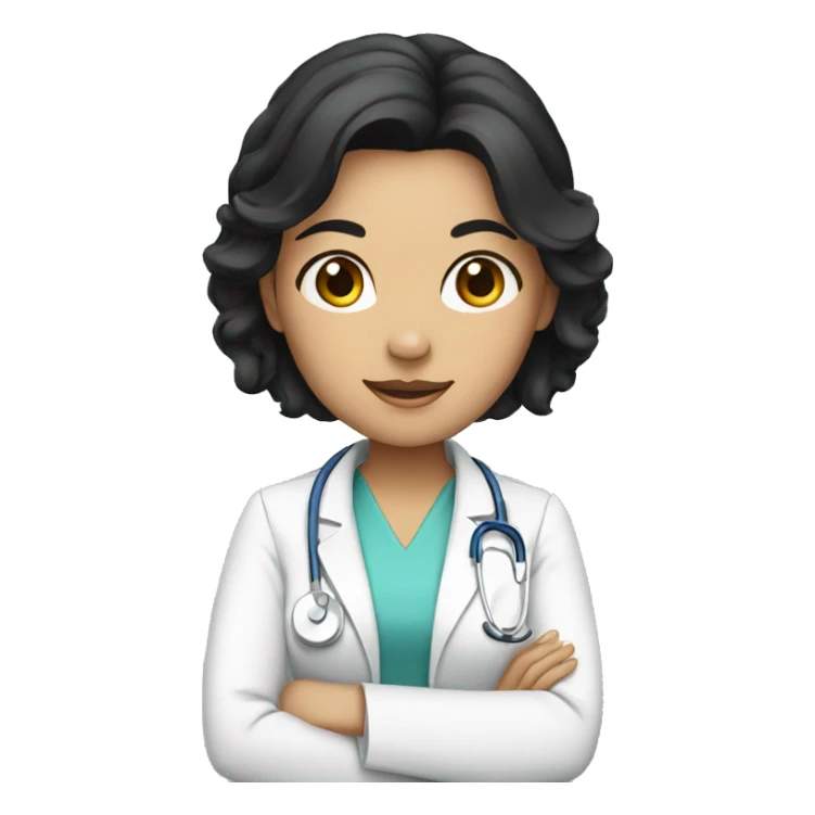 Female doctor with black hair and tiara sticker