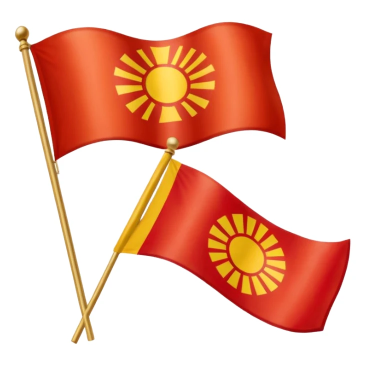 combine half the macedonian flag with half the polish flag so there is an even amount of each in the one flag. keep the colours of the flags the same do not merge them. just cut half of each and put them together sticker