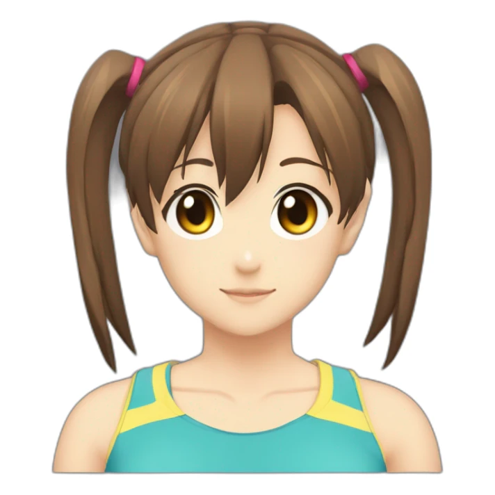 Haruhi Suzumiya with ponytails In sportswear sticker