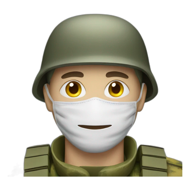 ukrainian soldier face in a mask sticker