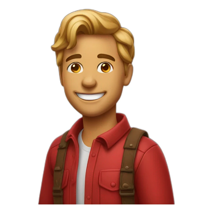 Indiana sonriendo fondo rojo sticker