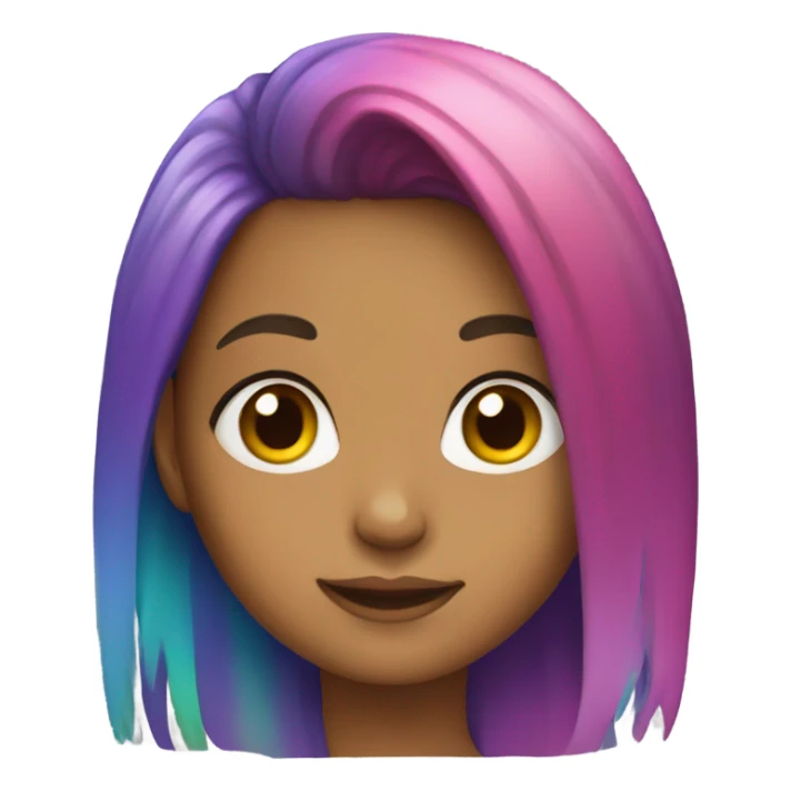 girl with rainbow hair sticker