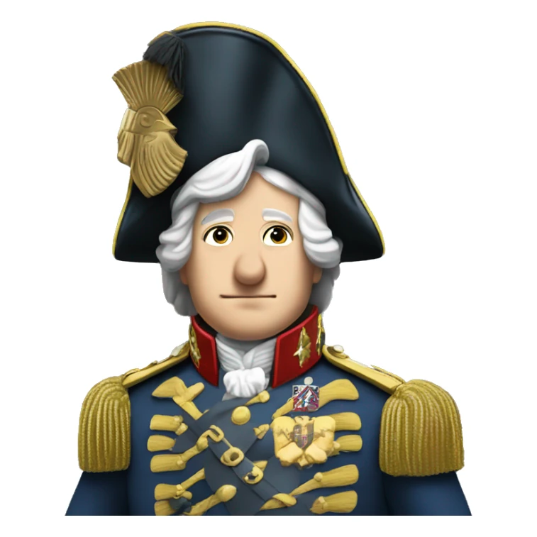 King George the III wearing an army uniform mounted atop a house  sticker