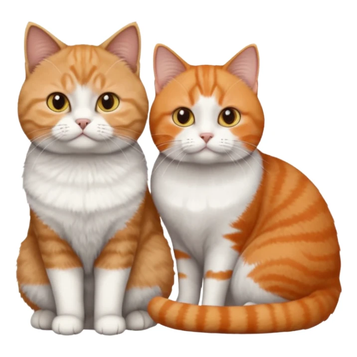 Grey British shorthair and ginger/white cat sticker