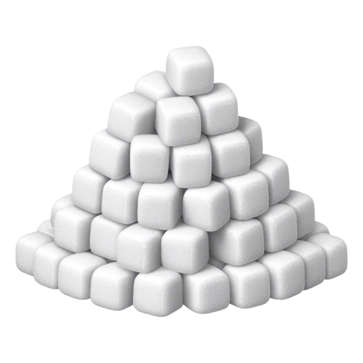 Pile of white sugar sticker
