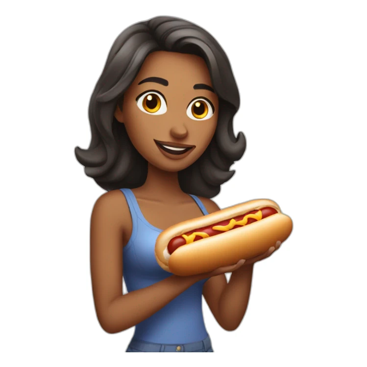 sexy girl holding an hotdog sticker