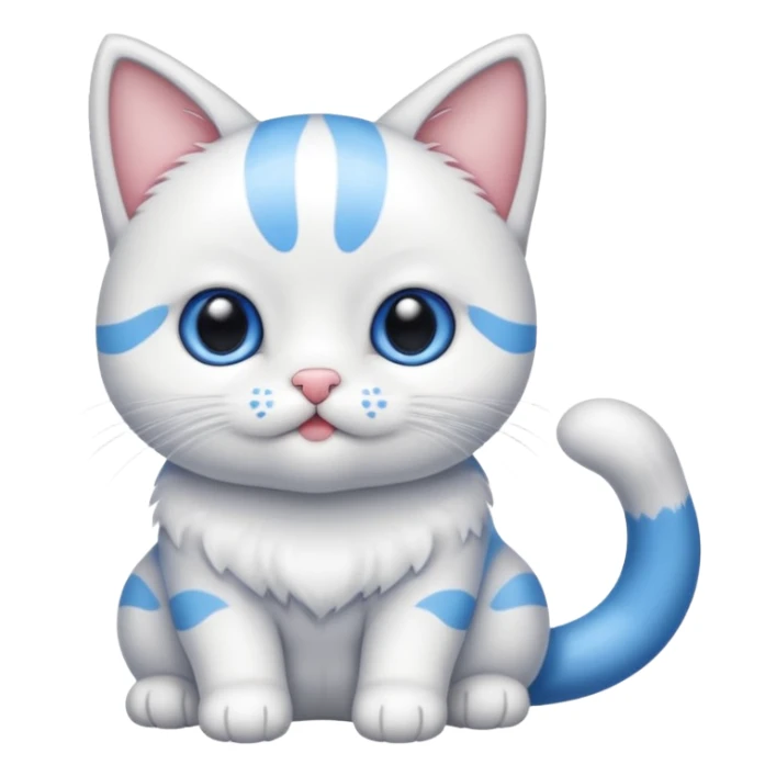 creame un gato cachorro blanco sticker