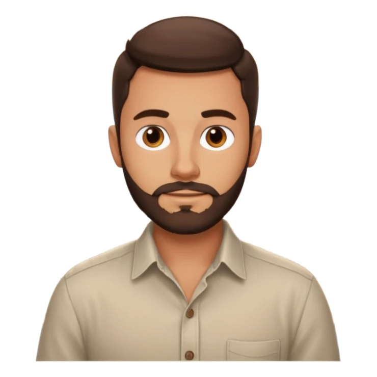 Brunette Guy with very short beard at a restuarant sticker