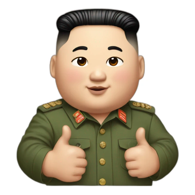 super fat Kim jong un Gucci shirt and thumbs up sticker