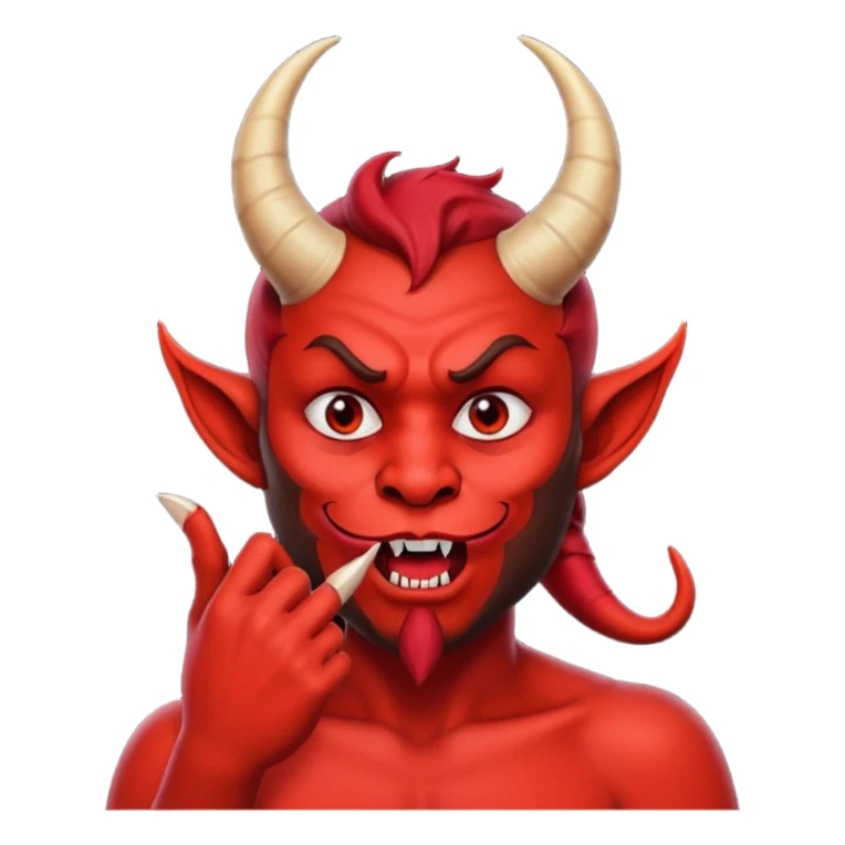 Creppy devil and shushing someone  🤫 like there figer over there mouth  like there lip is closed and the figers over and not useing the middle finger  sticker