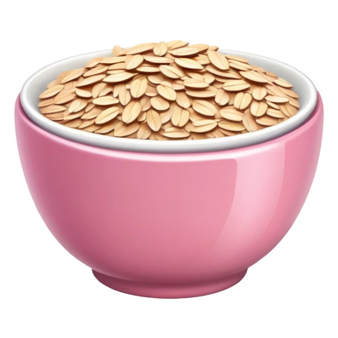 super realistic small pink shiny bowl of oats sticker
