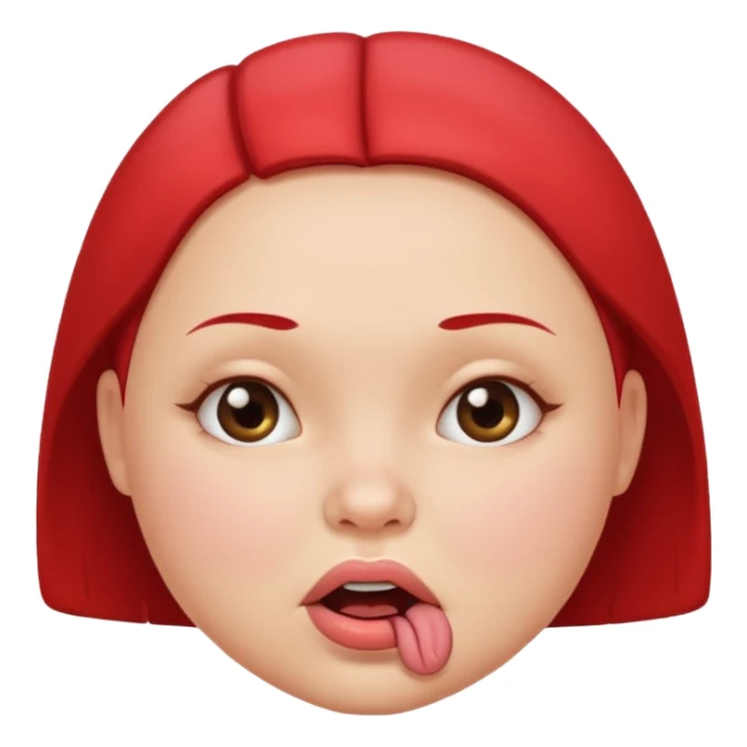 a girl face with lip bitting expressions. the face will be round and chubby. without hair sticker