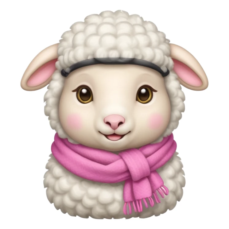baby sheep with pink scarf sticker