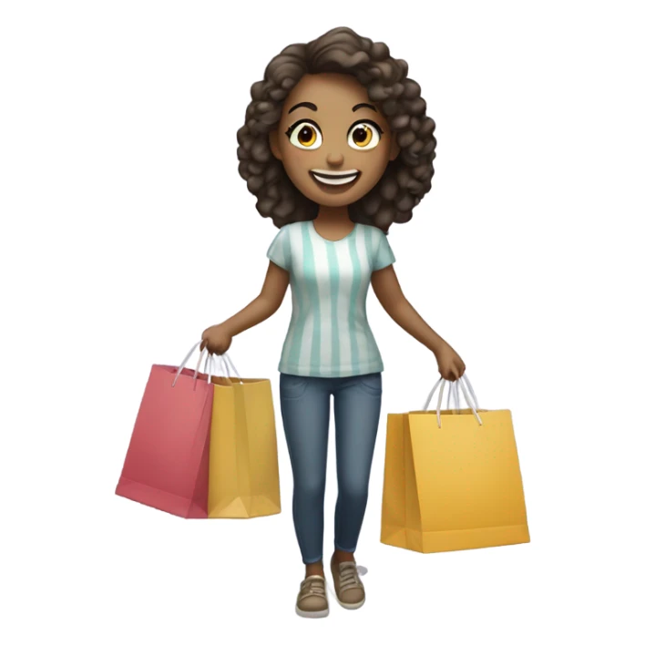 smiling girl shopping  sticker