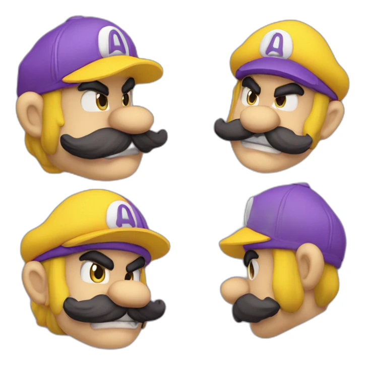 Wario with à yelow cap a violet overhall and à yellow shirt sticker