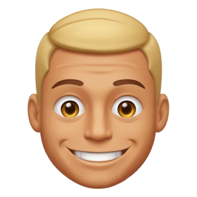 A smiley face emoji but with really big male pectorals sticker