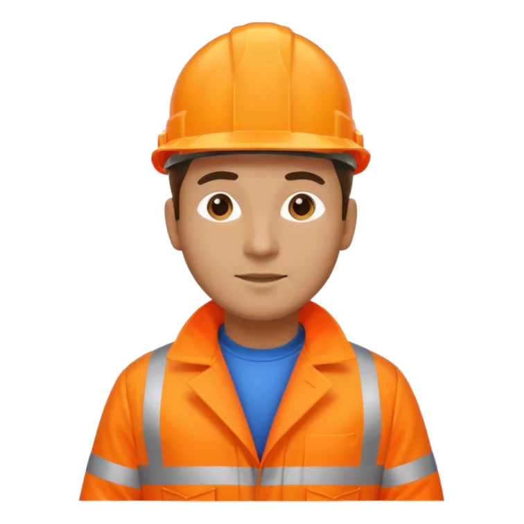 man in hi vis orange coat sticker
